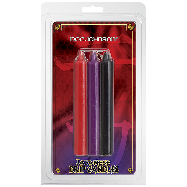 БДСМ низькотемпературні свічки Doc Johnson Japanese Drip Candles – 3 Pack Multi-Colored(SO2821)
