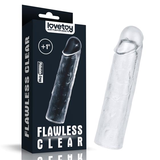 Насадка – Add 1”Flawless Clear Penis Sleeve Clear(LV TOY651)