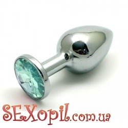 (ABX1525) Анальная пробка с камнем S, 7,5Х2,8 см