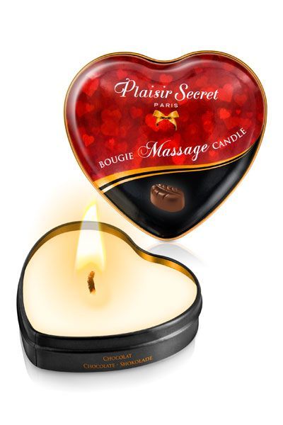 Массажная свеча сердечко Plaisirs Secrets Chocolate (35 мл)(SO1864)
