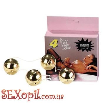 (DT50177) Вагінальні кульки 4 Gold Vibro Balls