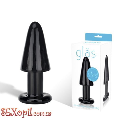 (GLAS-31) Чорна анальна втулка INTRUDER BLACK GLASS