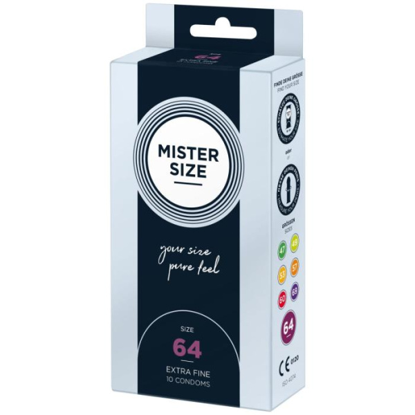 Презервативи Mister Size – pure feel – 64 (10 condoms), товщина 0,05 мм