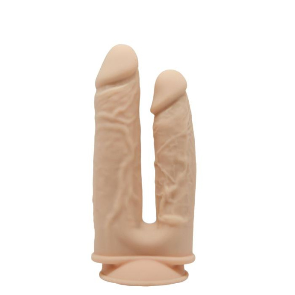 Подвійний фалоімітатор з вібрацією SilexD Double Gusto Vibro Flesh (Model 1 size 8″ & 7″) + LRS, діа