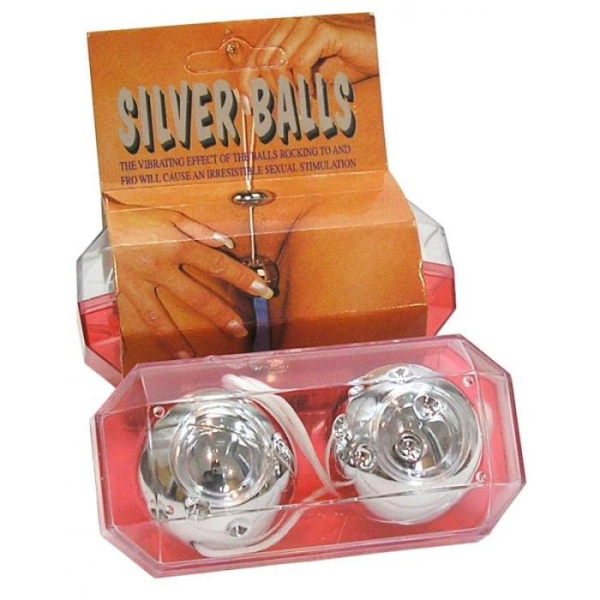 (d0261) Вагінальні кульки Duo-Balls сріблястого кольору