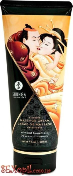 (SO2509) Масло для эротического массажа Shunga Kissable Massage Cream-Almond Sweetness 200 мл