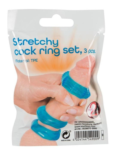 Кільця ерекційні – Stretchy Cock Ring Set, 3 шт. (536075)