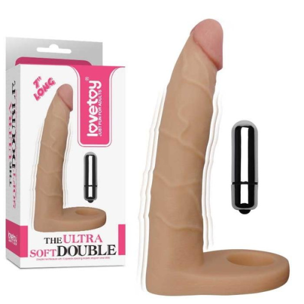 Насадка для двойного проникновения с вибропулей Ultra Soft Double 7 long(LV TOY106)