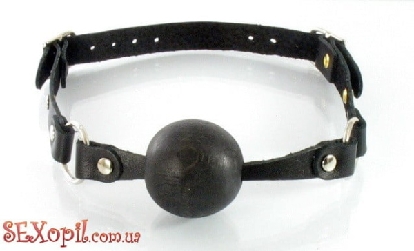 (K-1) Кляп из дерева с кожаным ремешком