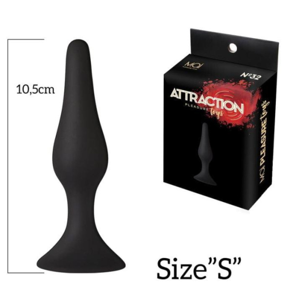 Анальная пробка на присоске MAI Attraction Toys №32 Black, длина 10,5см, диаметр 2,5см(SO4624)