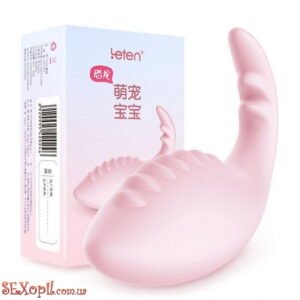 (SO2616) Вібратор-яйце Leten Dinosaur Baby Pink з керуванням через смартфон