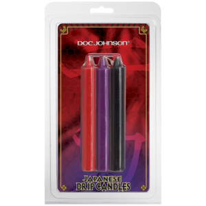 БДСМ низькотемпературні свічки Doc Johnson Japanese Drip Candles - 3 Pack Multi-Colored(SO2821)