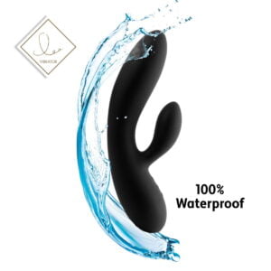 Гнучкий вібратор кролик із двома моторами FeelzToys Lea Rabbit Vibrator Black(SO4433)