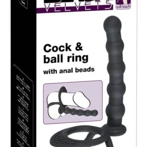 Насадка для подвійного проникнення - Black Velvets Cock & ball ring(533556)